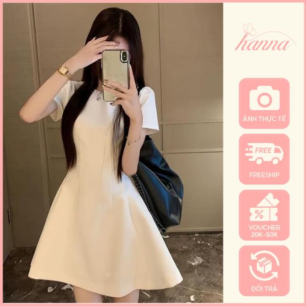 Váy đầm xinh chít eo xoè chất mango mịn mát phong cách thanh lịch ứng dụng cao AA15 Dress Voan Voi minimalism label váy giặt bằng nước lạnh 【 đá quý đen váy thường mặc