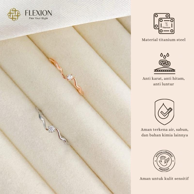 Flexion - Cincin Luminere Titanium Anti Karat/Hitam/Luntur - Free Ring Adjuster - Aksesoris dan Perhiasan Fashion Korea Aesthetic Classy Silver Rosegold - Stainless Steel 316L - 18K Gold Plated 1