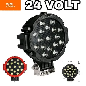 Lampu Tembak 24 Volt LED CWL 17 - 21 Mata 51 - 63 Watt Sorot Bulat Truk Bus Canter Tronton Offroad Truck Bis Fuso Ragasa Pick Up Excavator Bar Cree LightBar Work Light Motor Mobil Putih Dim High Low Waterproof Alluminium Worklight Foglamp