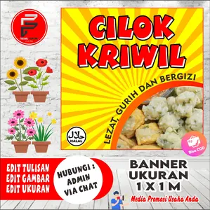 Spanduk Banner Cilok Kriwil Ukuran 1 x 1 meter