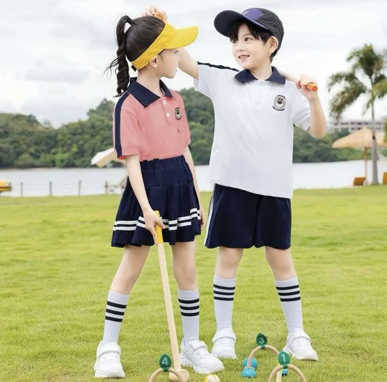 [15-43kg] Combo 2 Áo,1 Áo Polo Gấu Dành Cho Cả Bé Trai Và bé Gái Chất Cotton Lịch Sự,Dễ Thương