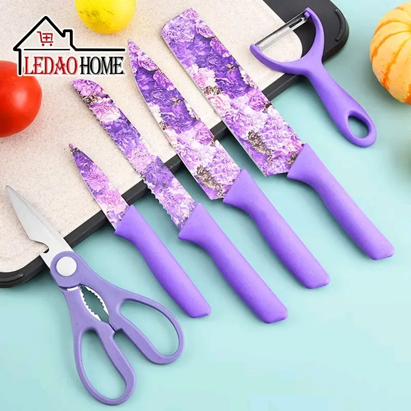 Pisau Set Isi 6 Kitchenware Super Tajam Pisau Daging Pisau Buah Pisau Ikan Pisau Sayur Pisau Roti