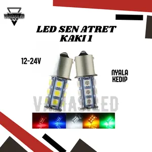 (Nyala Kedip) Led Bayonet Kaki 1 Sen Atret 12-24Volt Motor Mobil Truk Bus 18Led Universal Car