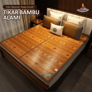 (X8A1/B1/C1) SPECIAL LIVE Tikar Bambu Lipat Alami 180x200 160x200 120x200CM Dekorasi Kamar Elegan Bisa Digunakan Untuk Acara & Camping