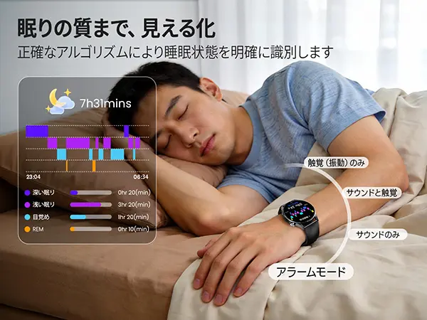 大人気【2026最新・第3世代】スマートウォッチ Chat GPT FOSMET QS40 iPhone アンドロイド対応 Smart Watch 丸型 メンズ 10日間のバッテリー持ち 常時表示 AI文字盤 1.43インチ AMOLEDディスプレイ サファイアガラス搭載 通知や通話機能付き自動運動検知 3ATM防水 付属ベルト2本
