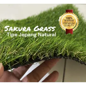 KARPET RUMPUT SINTETIS JEPANG TEBAL 3 CM UKURAN 25 x 25 CM UNTUK DEKORASI WARNA NATURAL