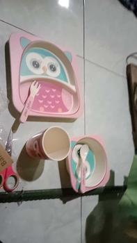 Product Review of Set Alat Makan 5 in 1 Bamboo Fiber Piring Makan Anak Balita Peralatan Makan BMT005 Anak-Anak Garpu from f**y 0