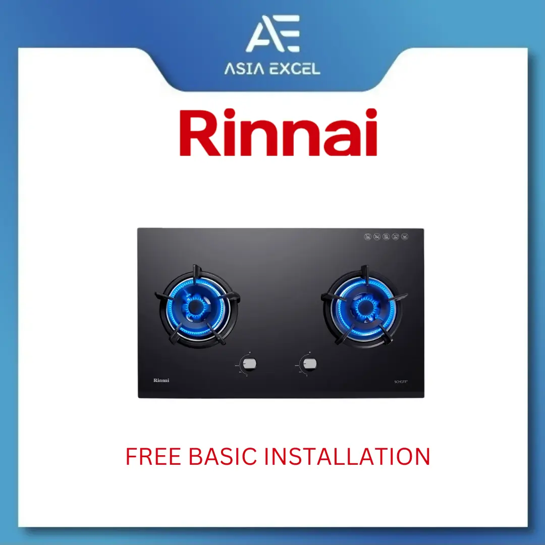 RINNAI RB-72G (RB72G) 2 BURNER HYPER FLAME BUILT-IN GLASS HOB