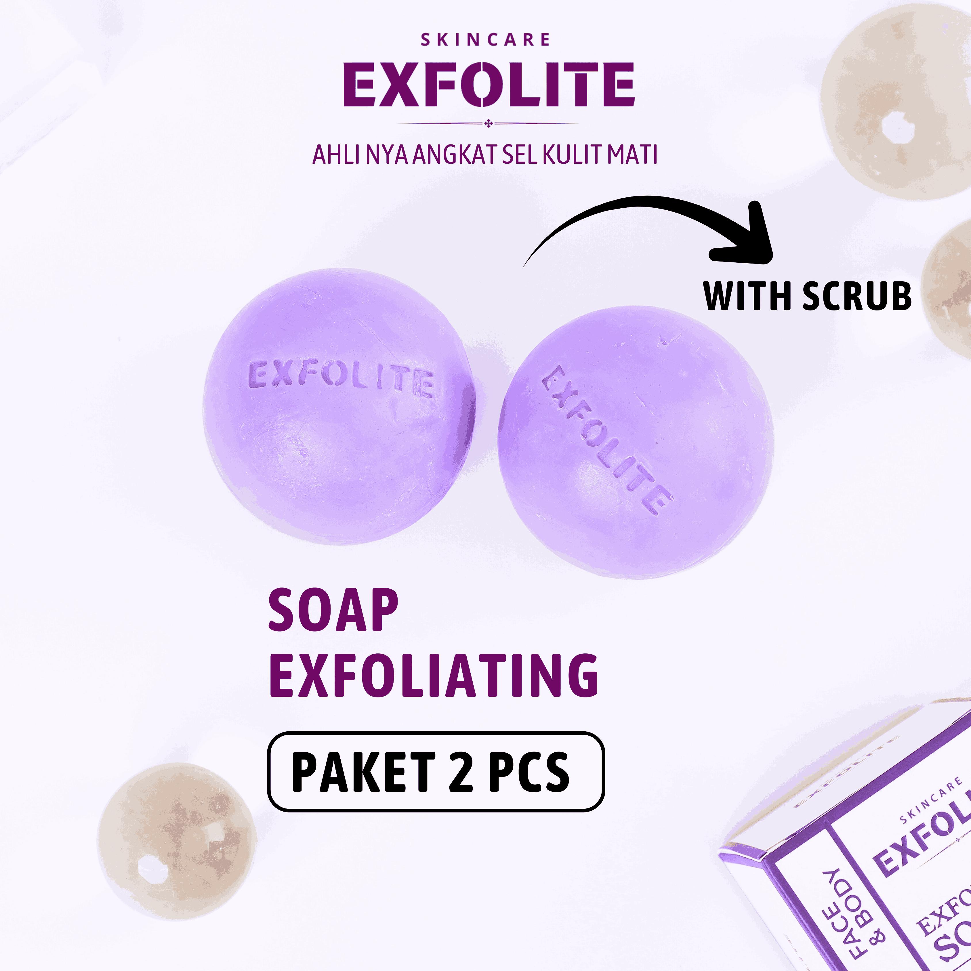 Exfolite Skincare 2 Pcs Sabun Exfoliating Soap With Scrub 80 gram Sabun Perontok Daki Seluruh Badan Exfolite Skincare 2 Pcs Sabun Exfoliating Soap With Scrub 80 gram Sabun Perontok Daki Seluruh Badan