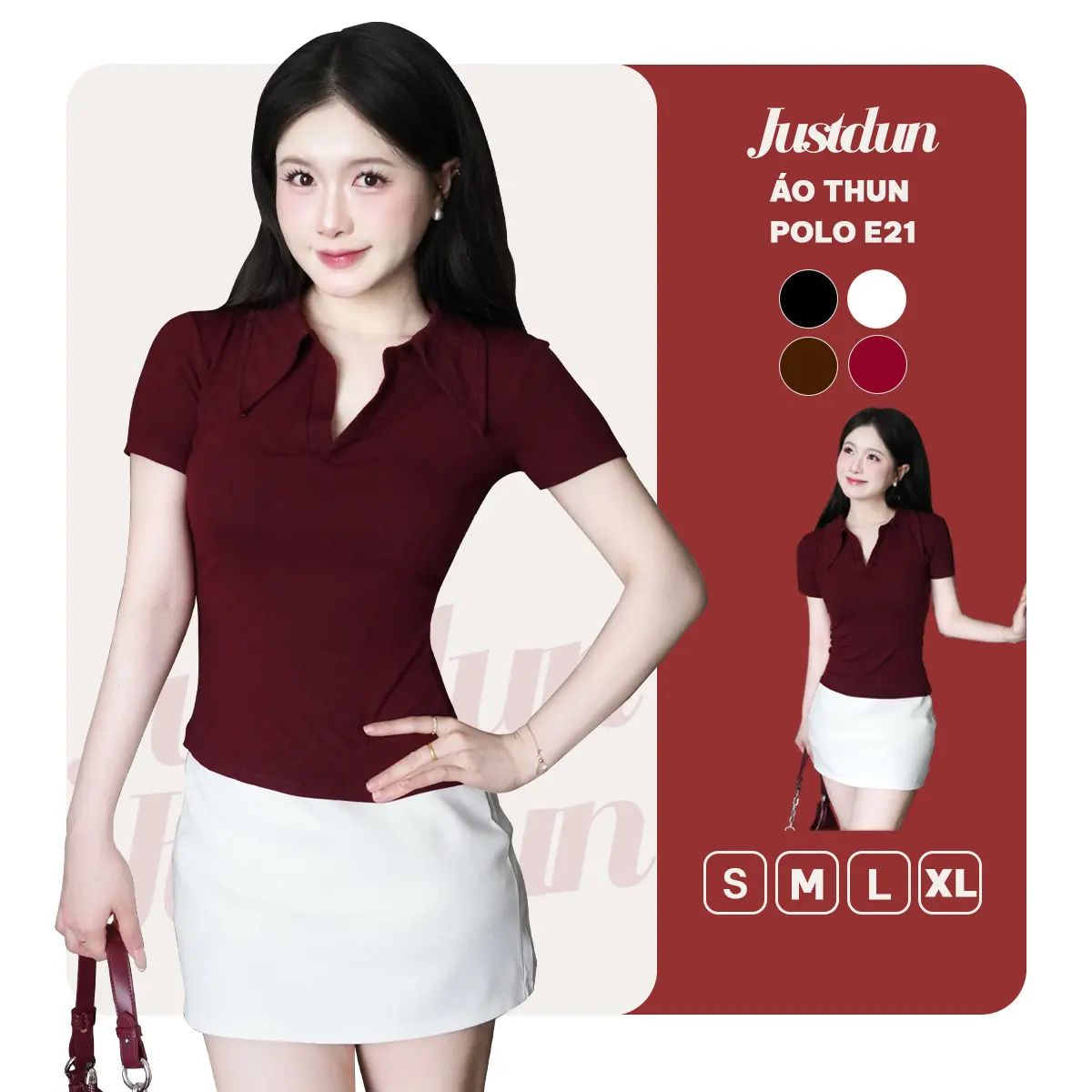 Áo Thun Nữ Polo JUSTDUN E21 – Cổ Sơ Mi Cotton Mịn Cao Cấp, Form Ôm Đẹp, Co Giãn Thoải Mái,Thanh Lịch | BigBuy360 - bigbuy360.vn Áo Thun Nữ Polo JUSTDUN E21 – Cổ Sơ Mi Cotton Mịn Cao Cấp, Form Ôm Đẹp, Co Giãn Thoải Mái,Thanh Lịch | BigBuy360 - bigbuy360.vn