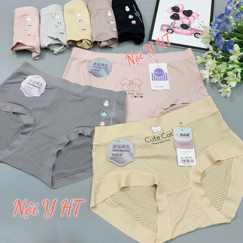 Quần Lót Su Thông Hơi Mát Lạnh Ô To Viền Mảnh Nhiều Hình Xinh Cạp Dưới Rún Nữ Woment