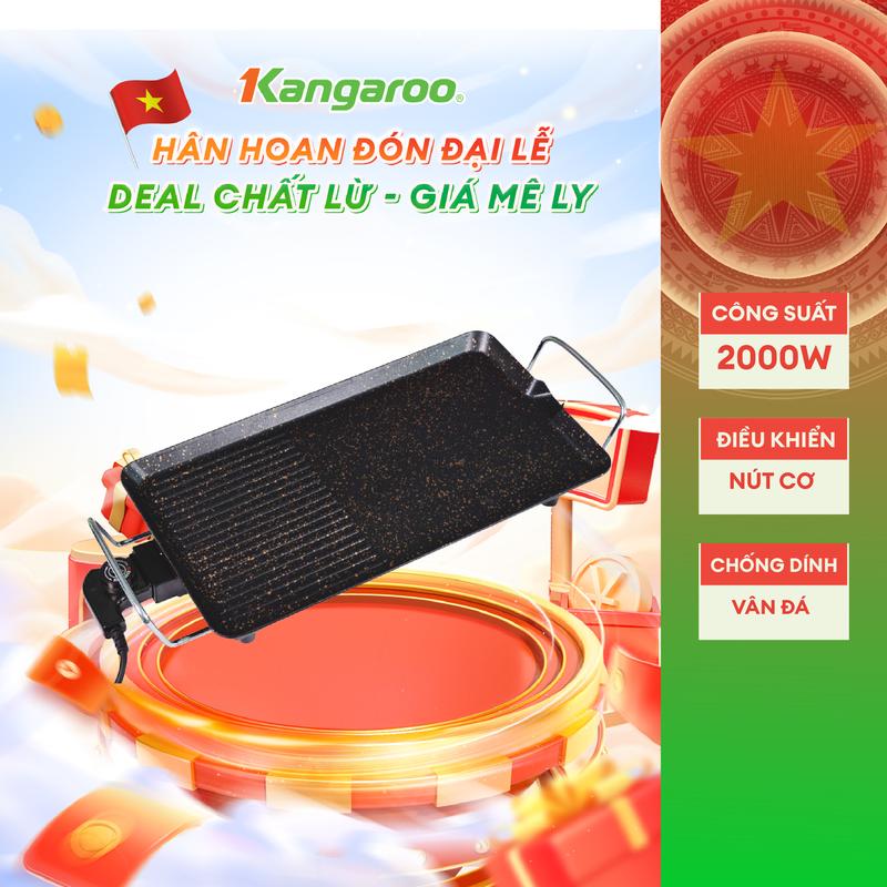 [ Móp đế nhẹ + Bao bì xấu ] - Bếp nướng điện Kangaroo KG699G size 47x27cm.
