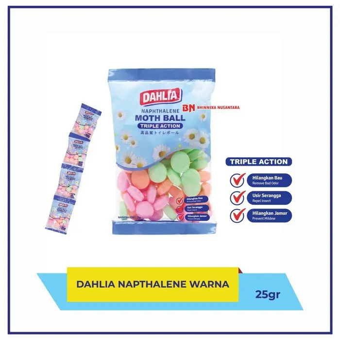 DAHLIA - Kamper Napthalene Renceng 25 gr White/ Colour 1