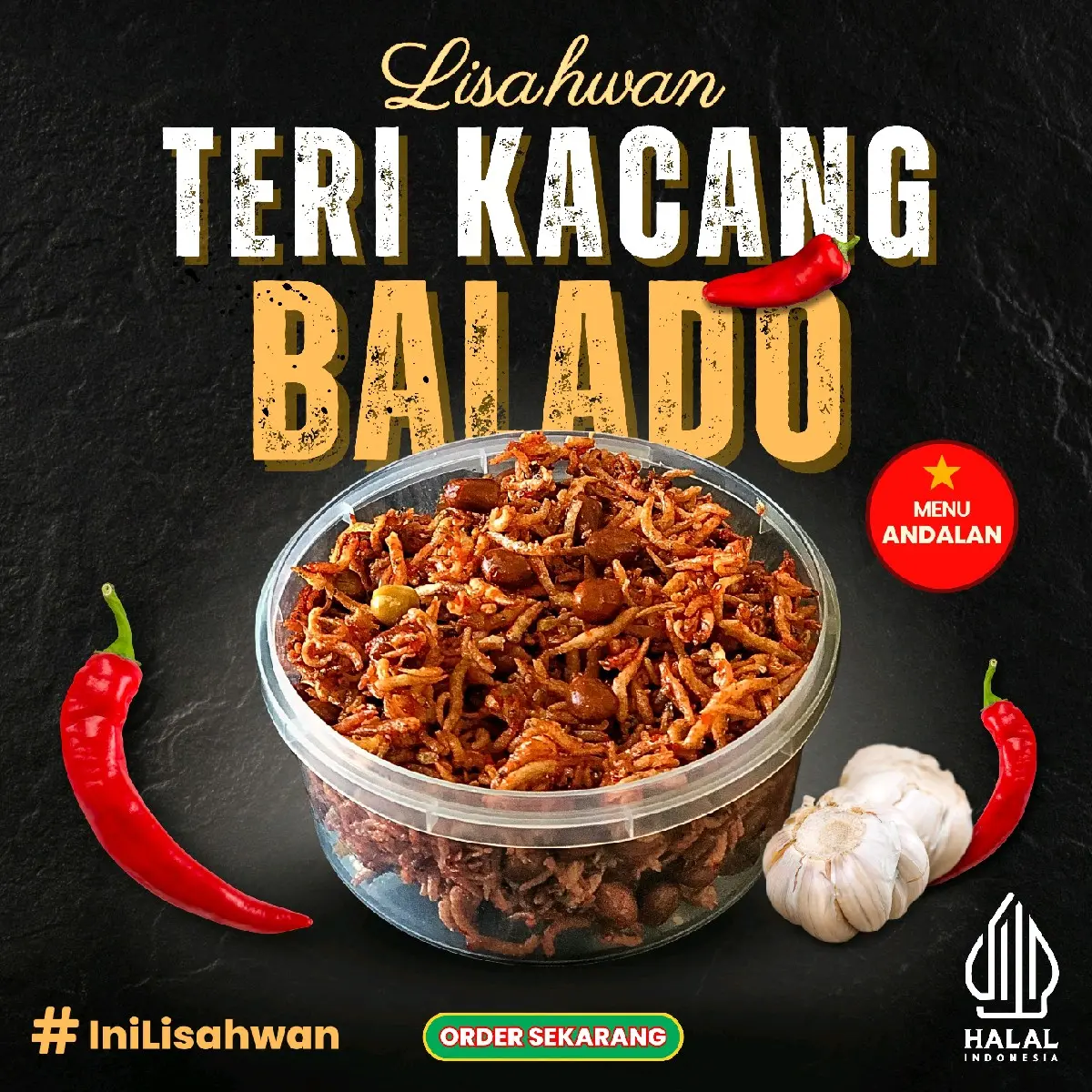 TERI KACANG BALADO LISAHWAN. - Rasa Pedas Bumbu Balado