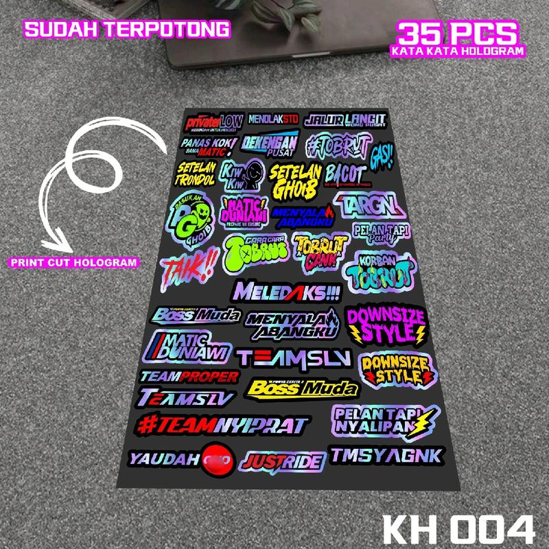 Stiker hologram 35 pcs sticker pack case kode 004KH 0