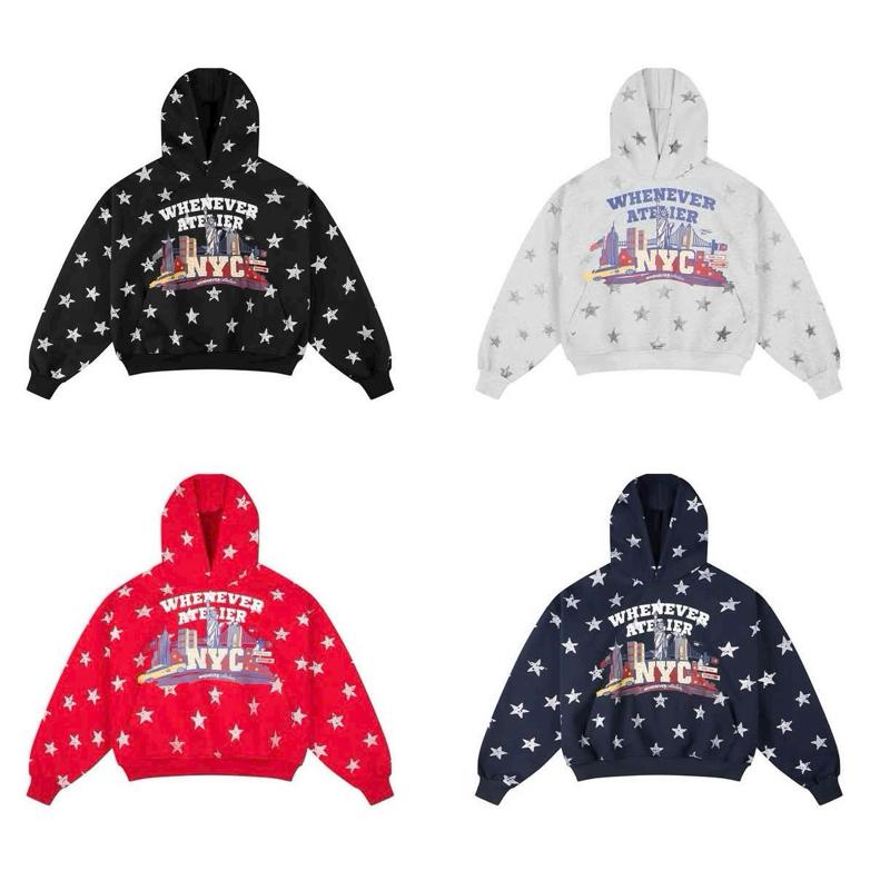  Áo nỉ hoodie STAR BOY  STAR GIRL ATELIER vải nỉ bông siêu dày  hình in nhũ kim tuyến không bong tróc không xù lông CONE.club 