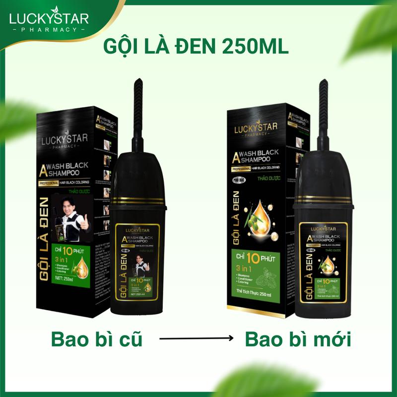 Dầu Gội Phủ Bạc Gội Là Đen & Nâu Thảo Dược LUCKY STAR - Tiện Lợi Đổi Màu Tóc Nhuộm Tóc - dầu gội tại nhà - daugo identoc