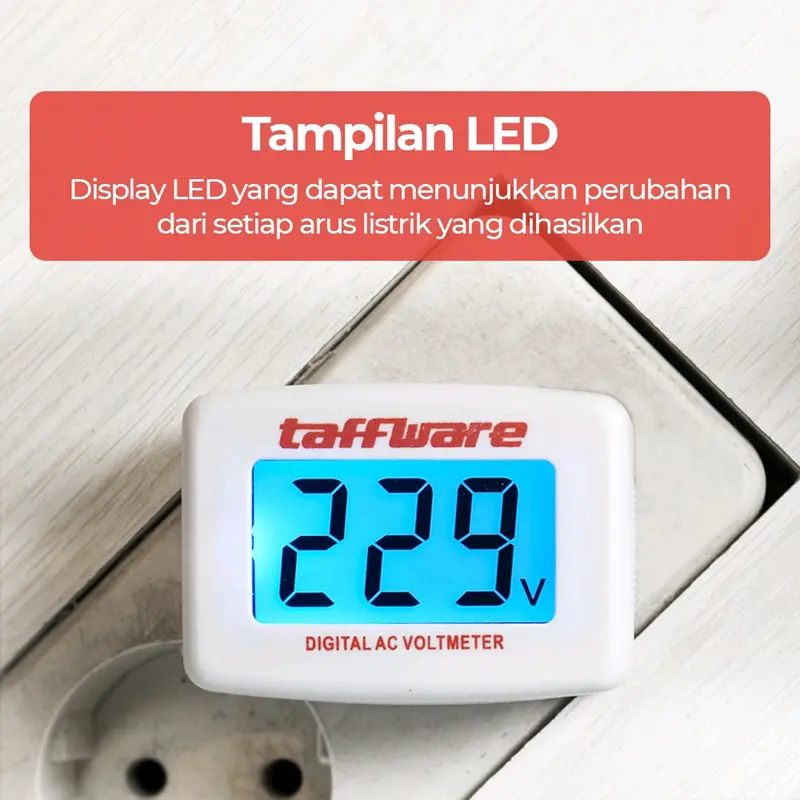 Taffware Voltmeter Digital AC EU Plug 110-300V / Alat Pengukur Listrik - DM55-1 2