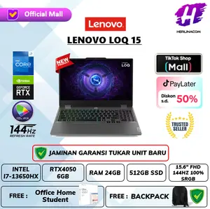 Laptop Lenovo LOQ 15 Intel Core i7 13650HX Rtx 4050 6Gb / Ram 24Gb 512Gb Ssd Win 11 + Office OHS Ori 15.6 Full HD 144HZ 100% SRGB