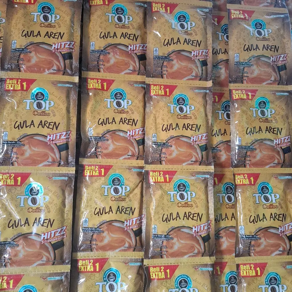 TOP Coffee Promo Kopi Top Gula Aren Hitz isi 30 Sachet Roll 2 Extra 1 Terbaik untuk Minuman Harian