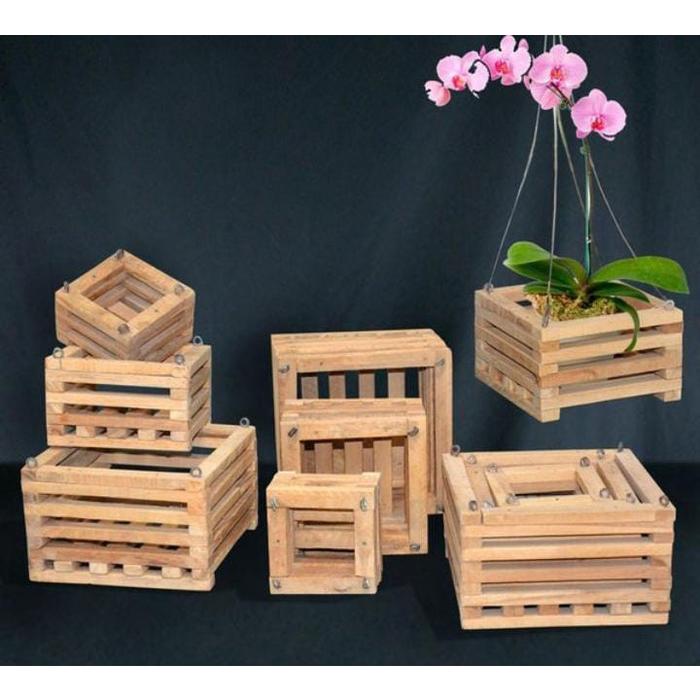 Gambar Pot Kayu SQUARE# 1 - 6 INCH dari Easy Grow_NEW Kab. Gunungkidul Tokopedia