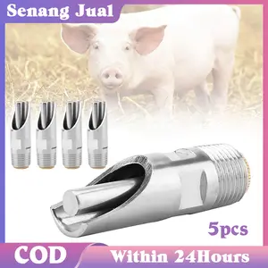 5Pcs Alat Minum Hewan / Stainless Babi Niple Drinker
