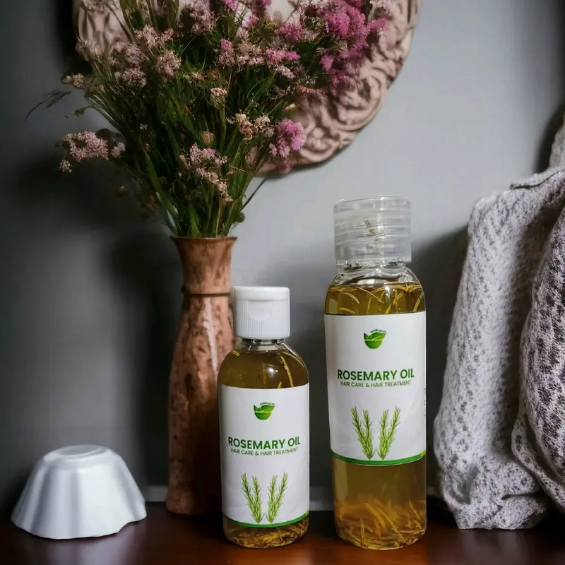 Rosemary hair oil infused 5 in 1 herb oil 100% natural organic-hair growth-hair treatment - anti dandruff Perawatan Haircare 1