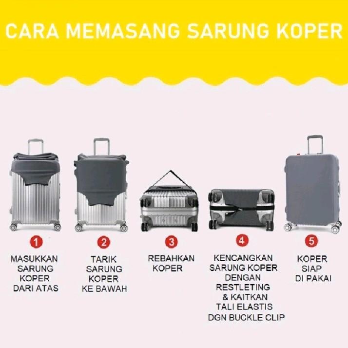 Cover koper sarung pelindung Koper bahan Kain Elastis Ukuran M 1