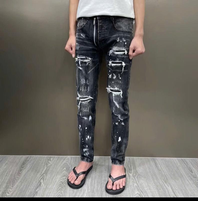 Quần jean nam thiết kế VÁ DA boy phố chất bò dày dặn co giãn hàng 4 cúc mẫu mới hót trend_Shop Bích9999 Menswear Pants Có Túi