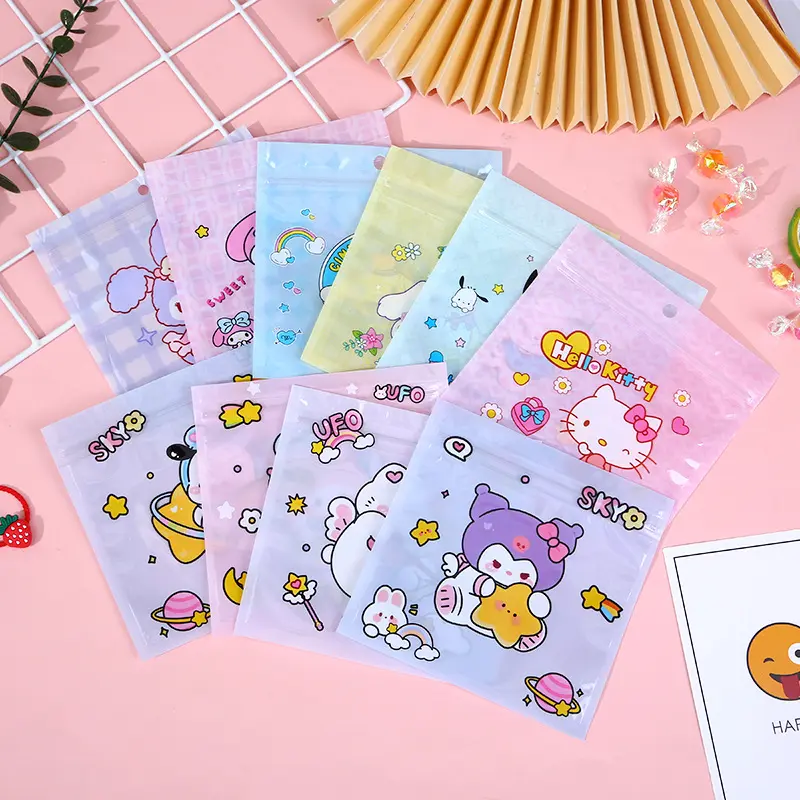TSA (COD) Zip Lock Tas Cookie Mini Gambar Karakter Plastik Ziplok Plastik Kemasan Permen Kue Serbaguna Plastik Kemasan Mini 13.5cm  Plastik Klip S 3