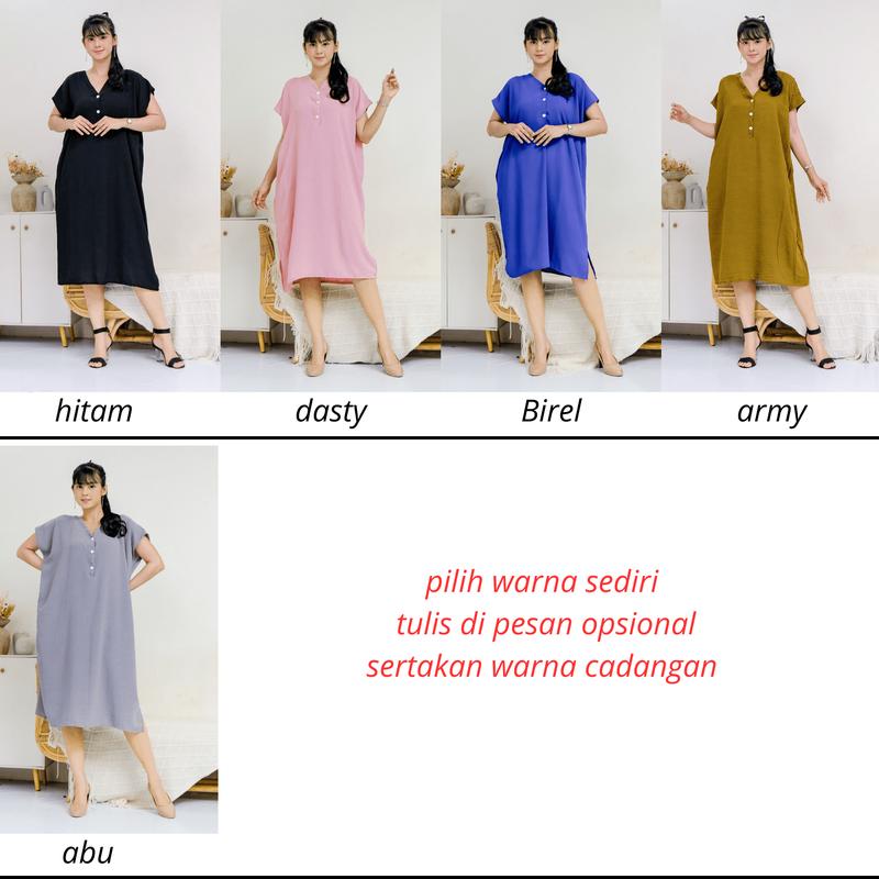 Product Introduction of Daster Lowo Cringkle Airflow Ld 130 COD Jumbo Busui Wanita Crinkle Bumil Dewasa Tidur Pendek Dress cringkle 4