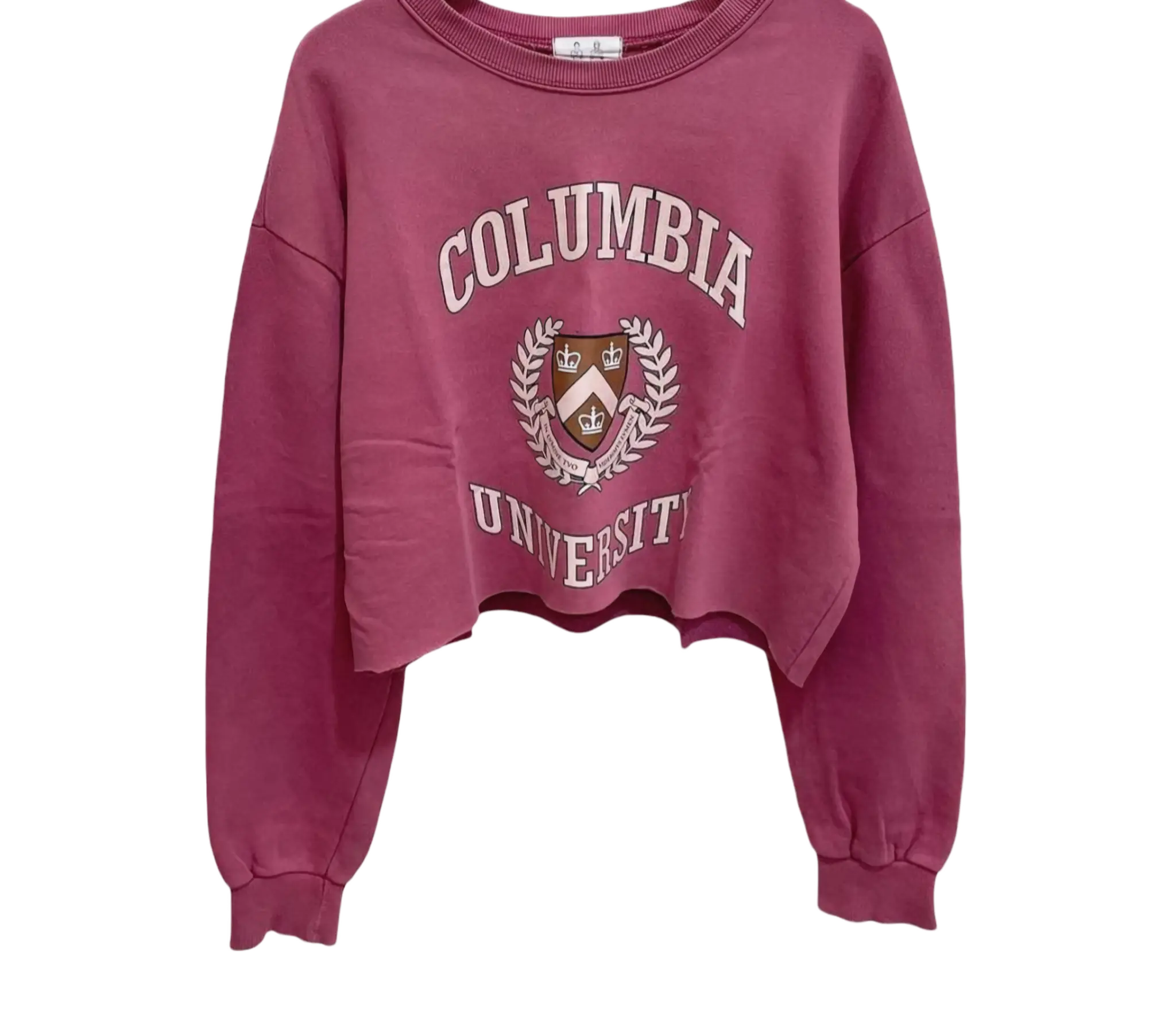 Sweater Wanita Crop Columbia Fit Fleece Crewneck Oversize Nila All Size Fit to XL - Basic, Sweatshirt Atasan Panjang