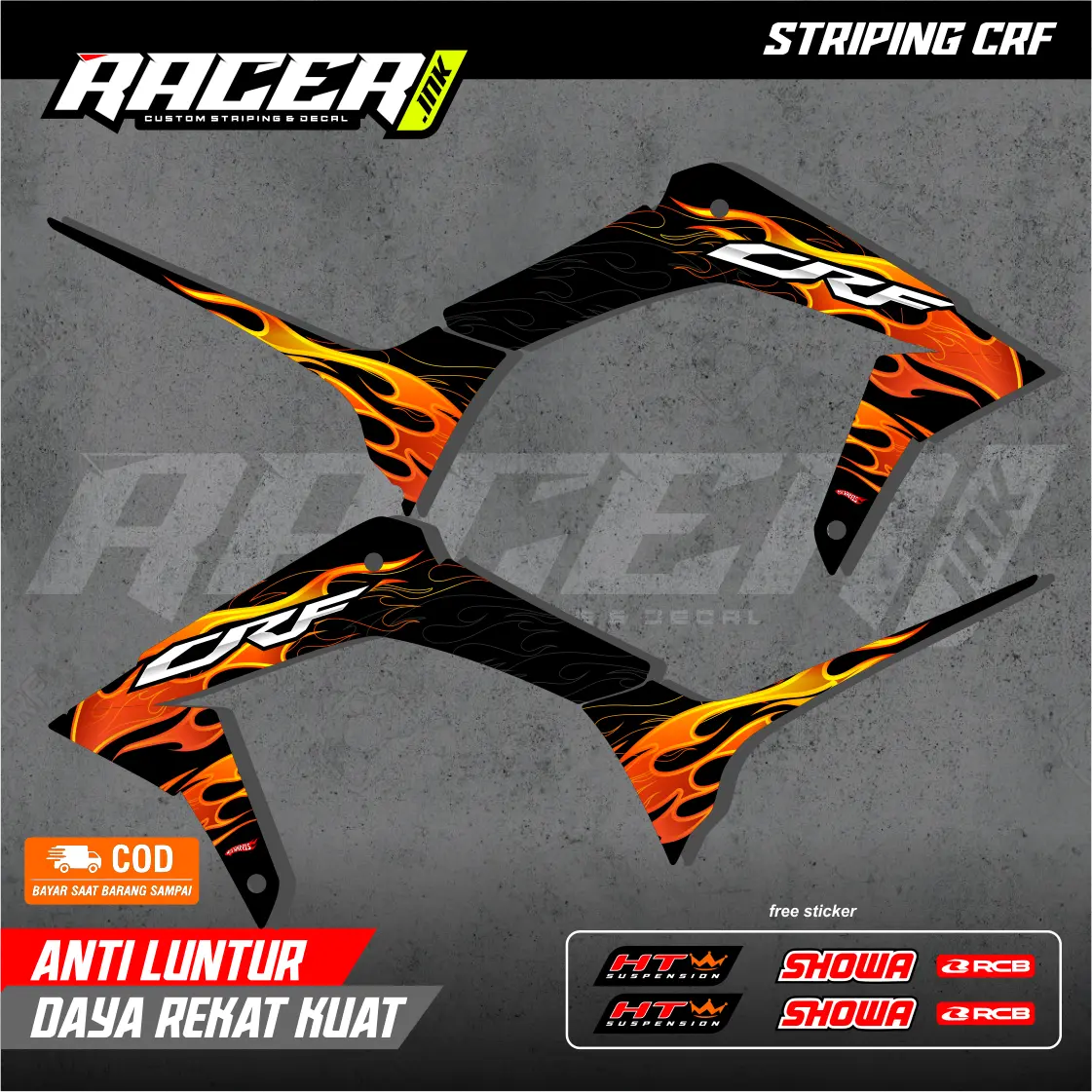 STRIPING CRF 150 L VARIASI API GLOSSY BY RACER INK