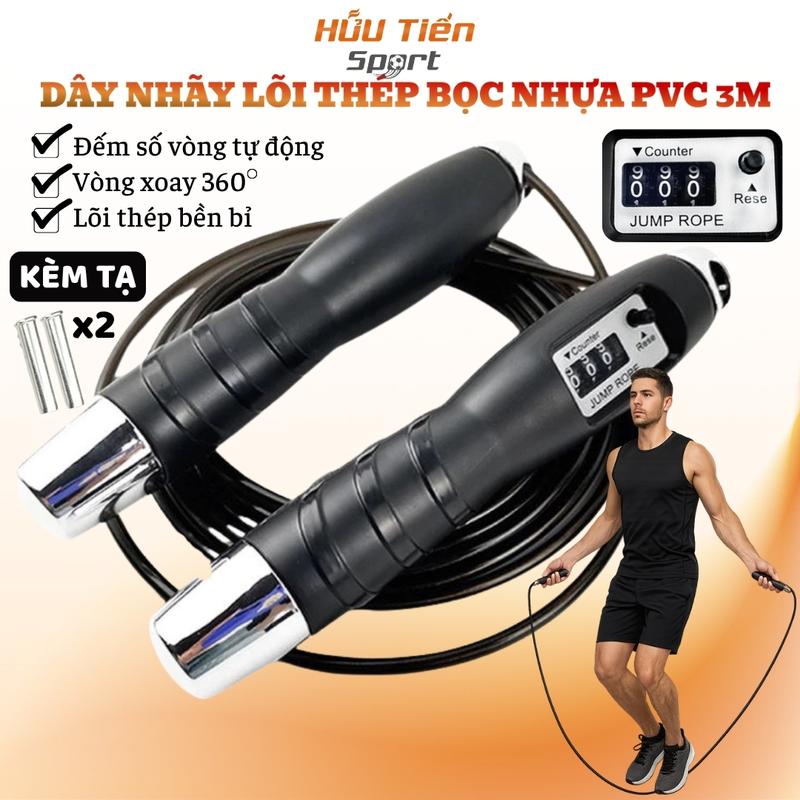 Dây Nhảy Thể Dục, Dây Nhảy Thể Lực Thể Thao Tập Gym Có Đếm Số Vòng Tự Động Mạ Đầu Chính Hãng dây  nhảy