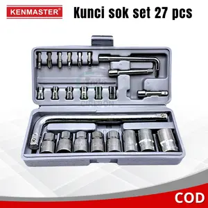 KENMASTER Kunci Sok Set 27 Pcs Kunci Socket Wrench Sock Motor Murah Berkualitas shock full