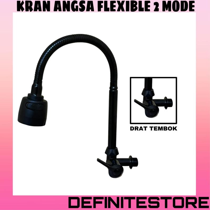 Kran Sink Dapur Cuci Piring Hitam Stainless Sus 304 Model Meja Bak Cuci Piring Anti Karat Air Flexible keran angsa shower fleksibel 4