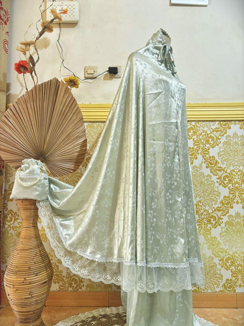 Maulvi- Mukena Terbaru Sakura Armany Jaguar Silk Renda Cantik Mewah