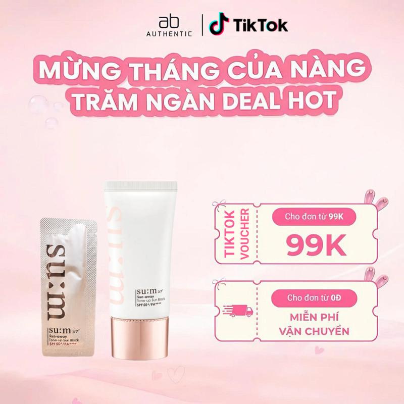 Combo 30 Gói sample Kem chống nắng nâng tone kiềm dầu S um 37 Sun-Away Tone-Up Sun - AB AUTHENTIC