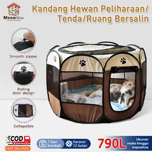 ME Kandang Lipat Tenda Hewan Peliharaan kucing Pagar Tenda Lipat Portabel Dengan 6 Panel ,Untuk Kucing Anjing Portable tenda kucing lipat