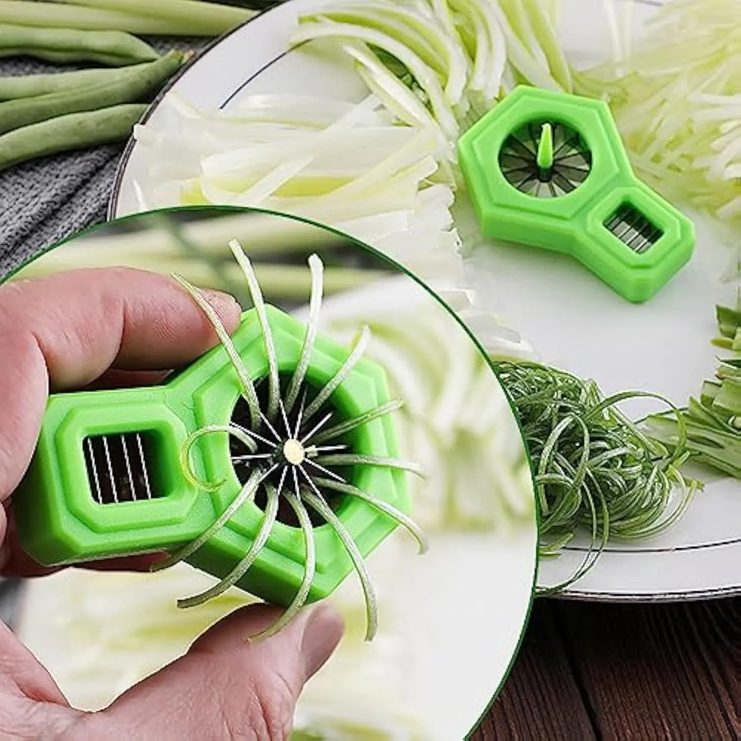Green Onion Cutter Scallion Slicer Stainless Steel Scallion Slicer Kitchen Gadget For Precise Shallot Green Onion Vegetable Tool