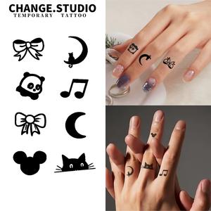 Hình Xăm Ngón Tay Thiết Kế Dễ Thương, Hình Xăm Tạm Thời, Kéo Dài Trong 15 Ngày, Không Thấm Nước Và Chống Chà Xát. Hình xăm dán