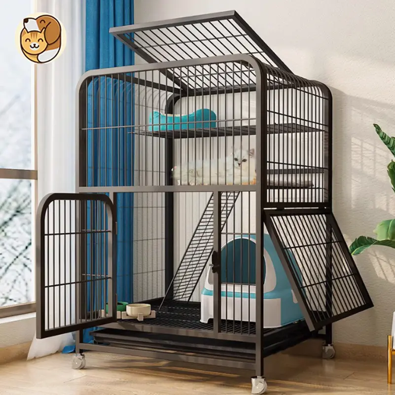 Sangkar Kucing Besar 2/3 Tingkat 3 Level Cat Cage Large Cat House Indoor Dog Cage Cat Villa Platform