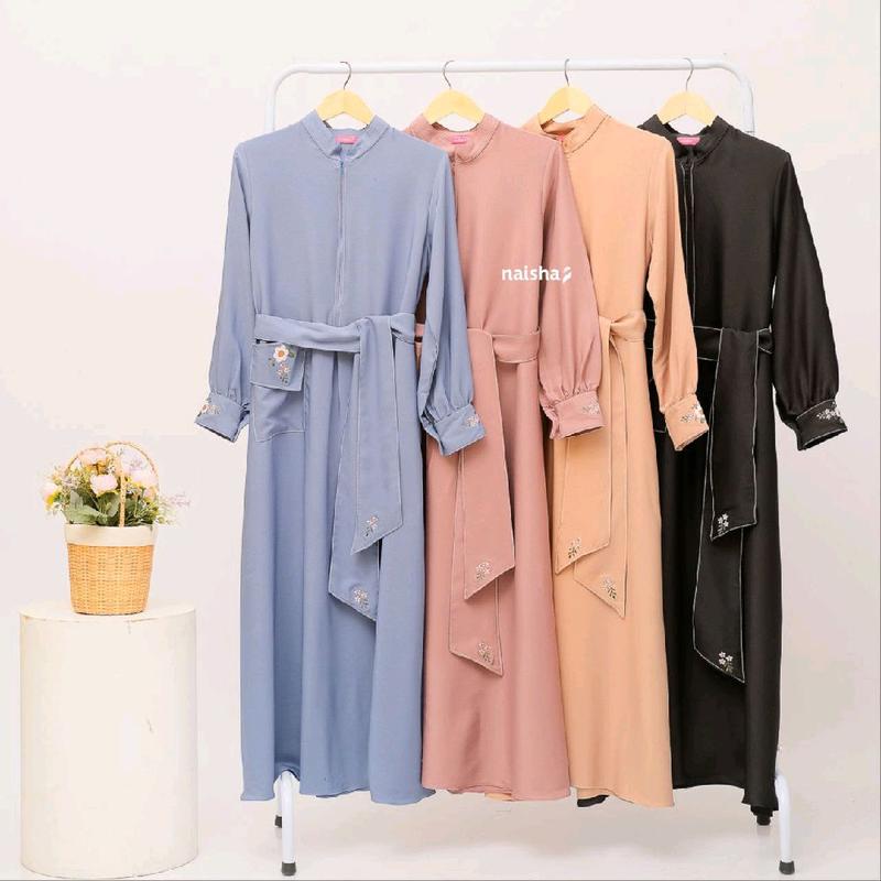 Gamis Naisha Korean Look - Yuri Embroidery Dress 8