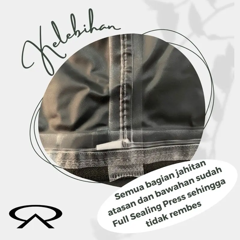 Coverain Jas Hujan Pria Wanita Gamis Full Seal Press Bahan PVC Karet Tebal Elastis Kuat Anti Rembes 1