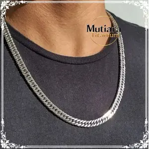 KALUNG RANTAI TITANIUM MODEL JALIN ANTIKARAT DAN ANTIPUDAR PRIA DAN WANITA