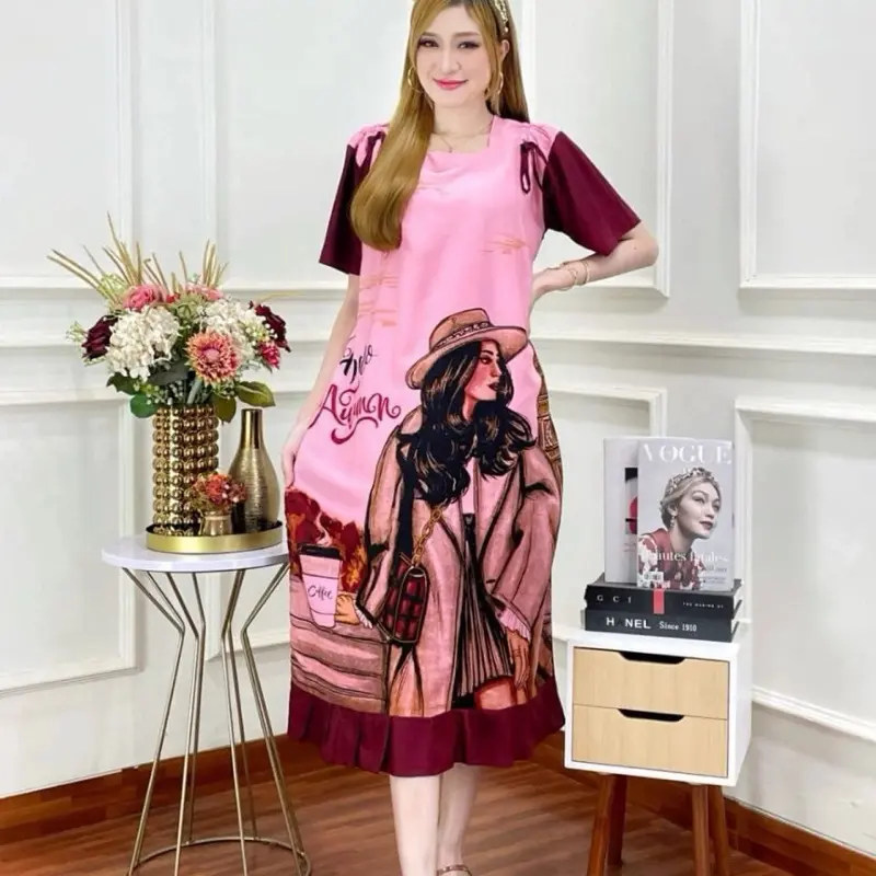 Wanita Kekinian Terbaru dengan Gambar Lucu - Model Pendek Rayon daster hits Busui cewek ld dastertik tok remaja