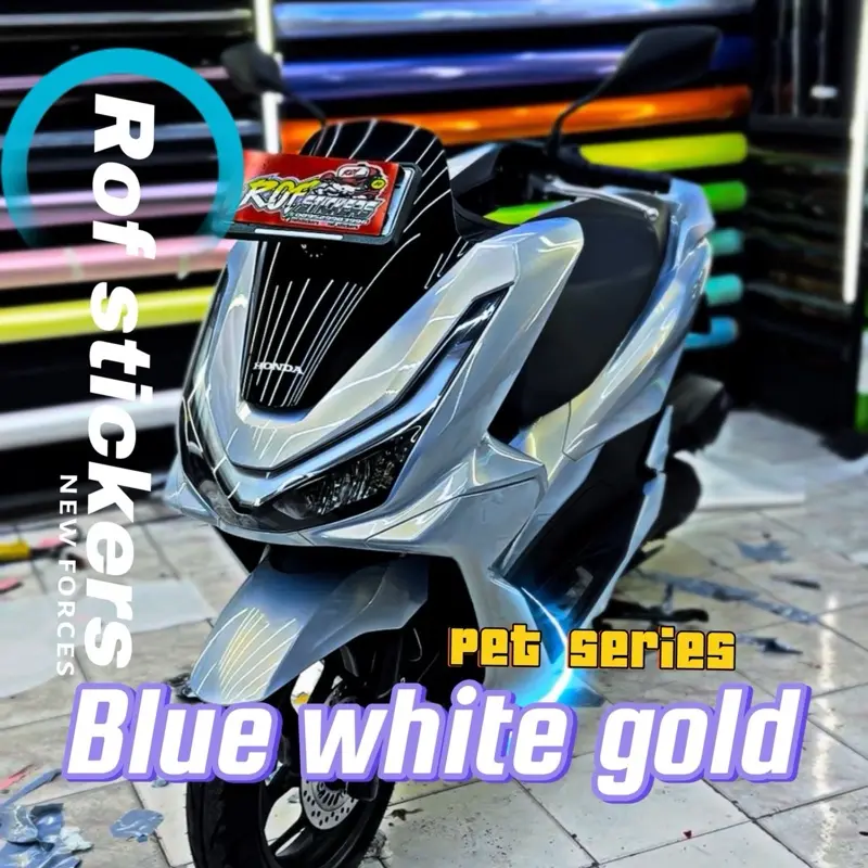 Sticker skotlet motor premium blue white gola harga 50x150cm Gold Motorcycle 0
