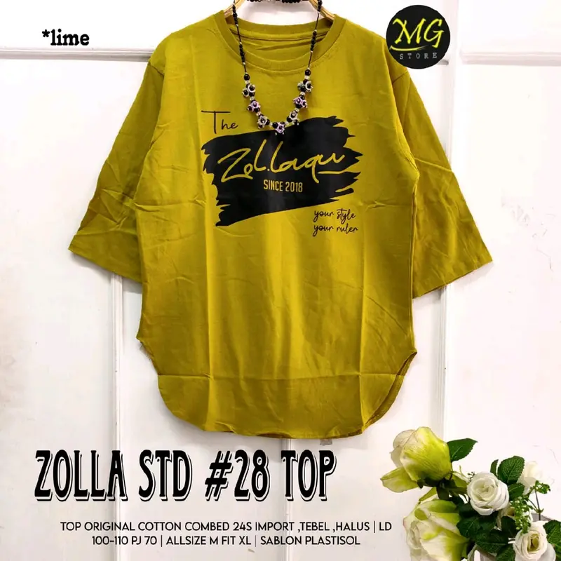 kaos santai, atasan kekinian, atasan wanita, halus, katun combed, import, zollaqu, zolla std#28 top//by mg store Casual 1
