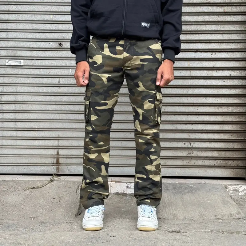 BISA COD SM RM DENIM Celana Cargo Camo Loreng Reguler Fit Loreng Brown Relax Pants Pria 6