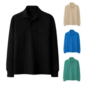 Kaos berkerah Lengan Panjang/Kaos/Polos/Shirt/Atasan pria Santai